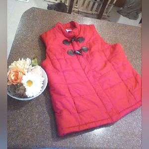 Women's Liz Claiborne Red Winter Vest,Size L